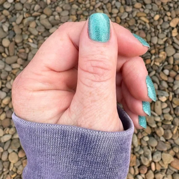 Color Street Timeless Turquoise-Glittery Teal Nail Strips - Picture 3 of 9